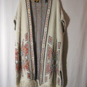Z&L Zleurope Long Fuzzy Aztec Southwest Style Cape Sweater